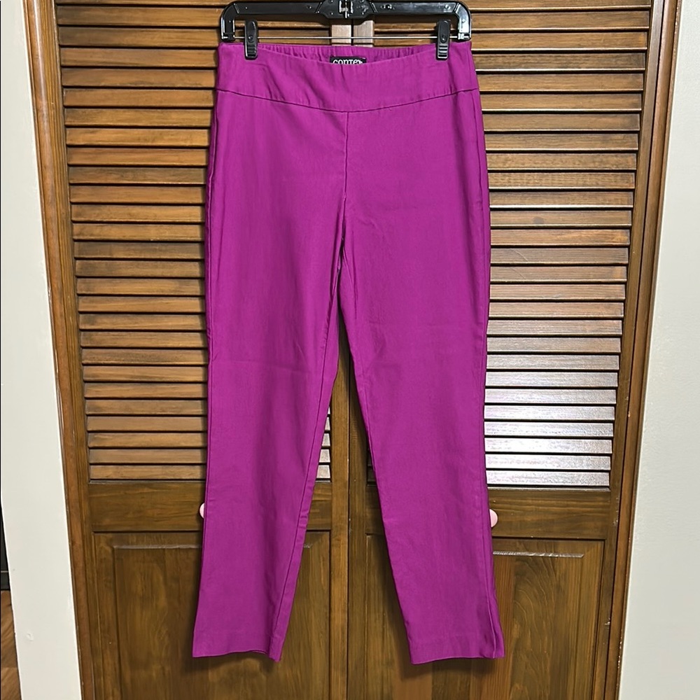 Context Women's Vibrant Magenta Cropped Pull-on Ankle Pants Size S